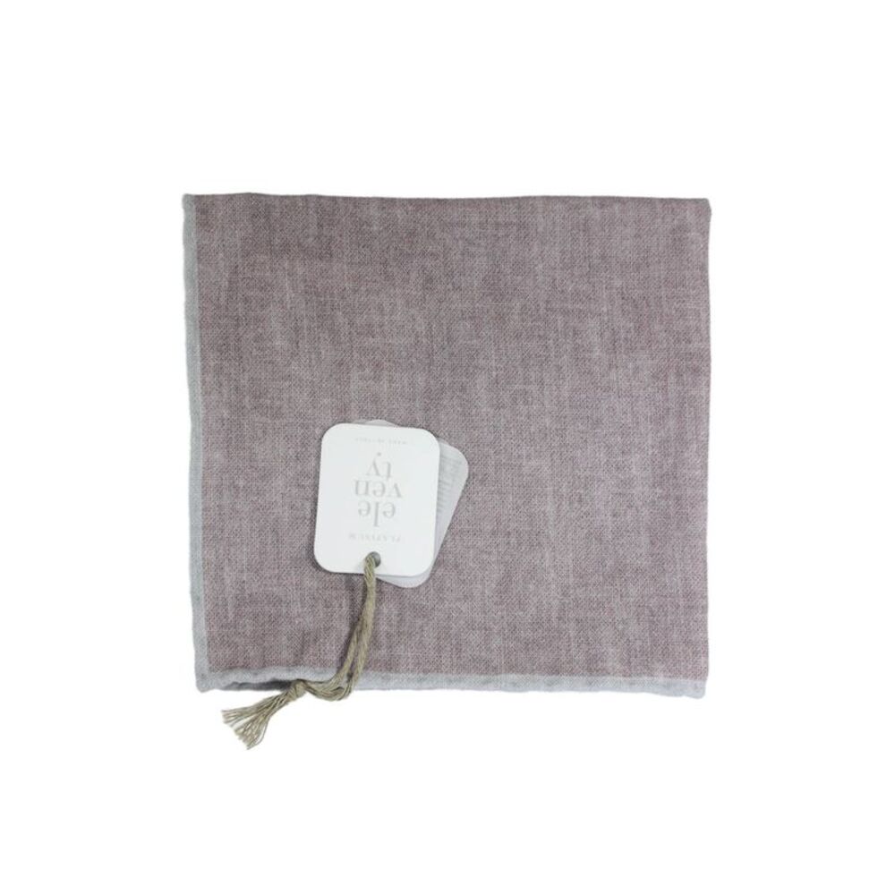 ELEVENTY Men's Roll Edge Solid Print Gray Pocket Square